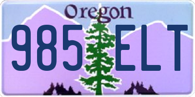 OR license plate 985ELT