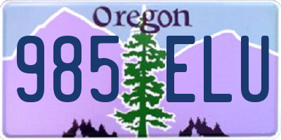 OR license plate 985ELU