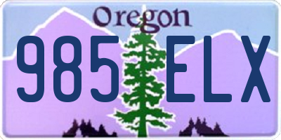 OR license plate 985ELX