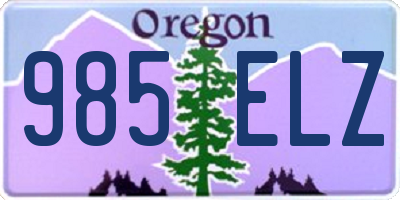 OR license plate 985ELZ