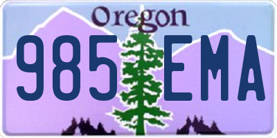 OR license plate 985EMA