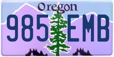 OR license plate 985EMB