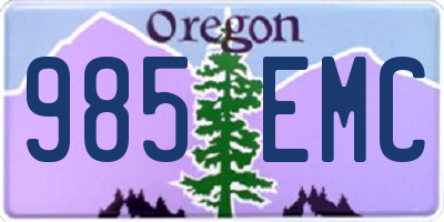 OR license plate 985EMC