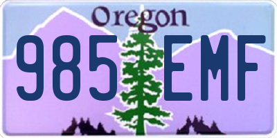 OR license plate 985EMF