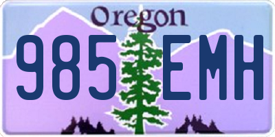 OR license plate 985EMH