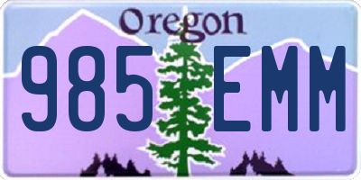 OR license plate 985EMM
