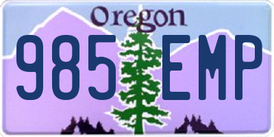 OR license plate 985EMP