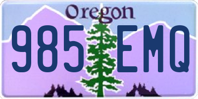 OR license plate 985EMQ