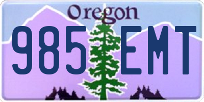 OR license plate 985EMT