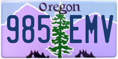 OR license plate 985EMV