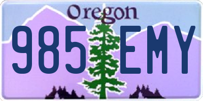 OR license plate 985EMY