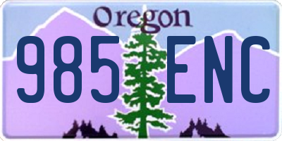 OR license plate 985ENC