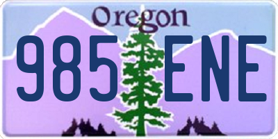OR license plate 985ENE
