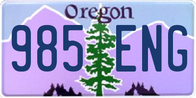 OR license plate 985ENG