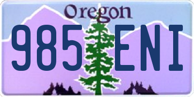 OR license plate 985ENI