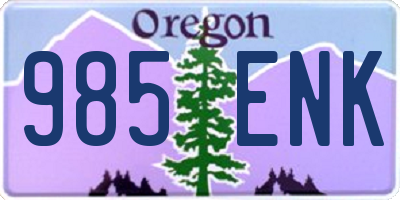 OR license plate 985ENK