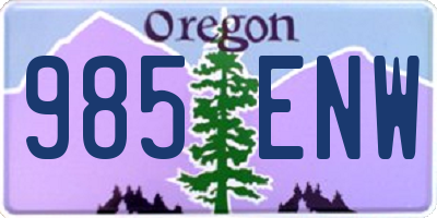 OR license plate 985ENW