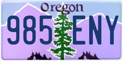 OR license plate 985ENY