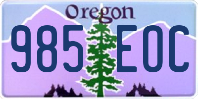 OR license plate 985EOC