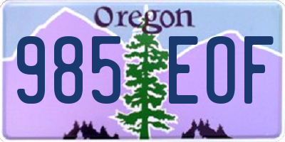 OR license plate 985EOF