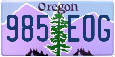 OR license plate 985EOG