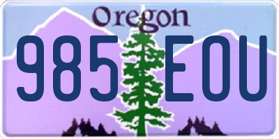 OR license plate 985EOU