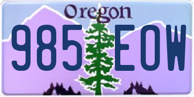 OR license plate 985EOW