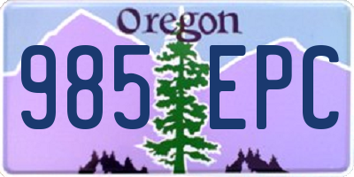 OR license plate 985EPC