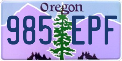 OR license plate 985EPF