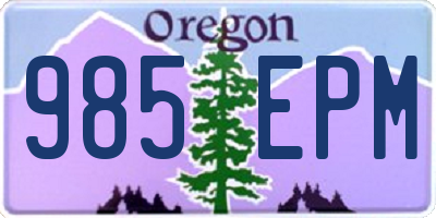 OR license plate 985EPM