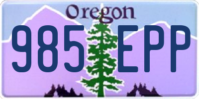 OR license plate 985EPP