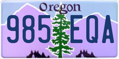 OR license plate 985EQA