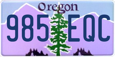 OR license plate 985EQC