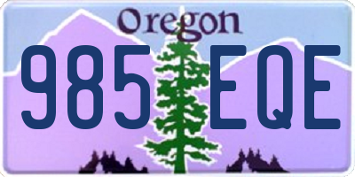 OR license plate 985EQE