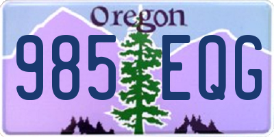OR license plate 985EQG