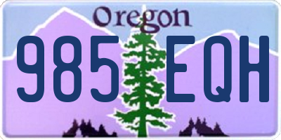 OR license plate 985EQH
