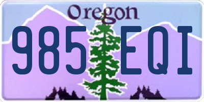 OR license plate 985EQI