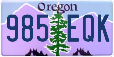 OR license plate 985EQK