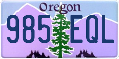 OR license plate 985EQL