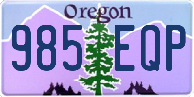 OR license plate 985EQP