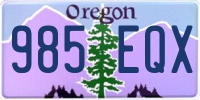 OR license plate 985EQX