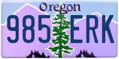 OR license plate 985ERK