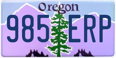 OR license plate 985ERP