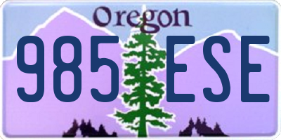 OR license plate 985ESE