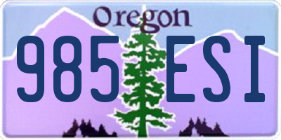 OR license plate 985ESI