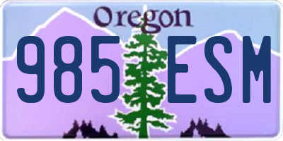 OR license plate 985ESM