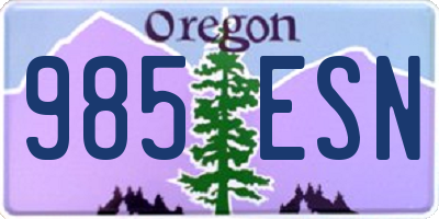 OR license plate 985ESN