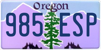 OR license plate 985ESP
