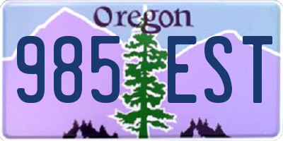 OR license plate 985EST