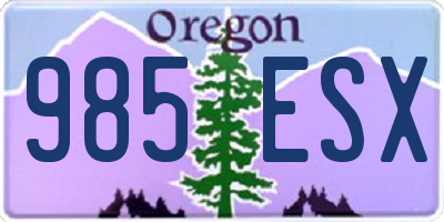 OR license plate 985ESX